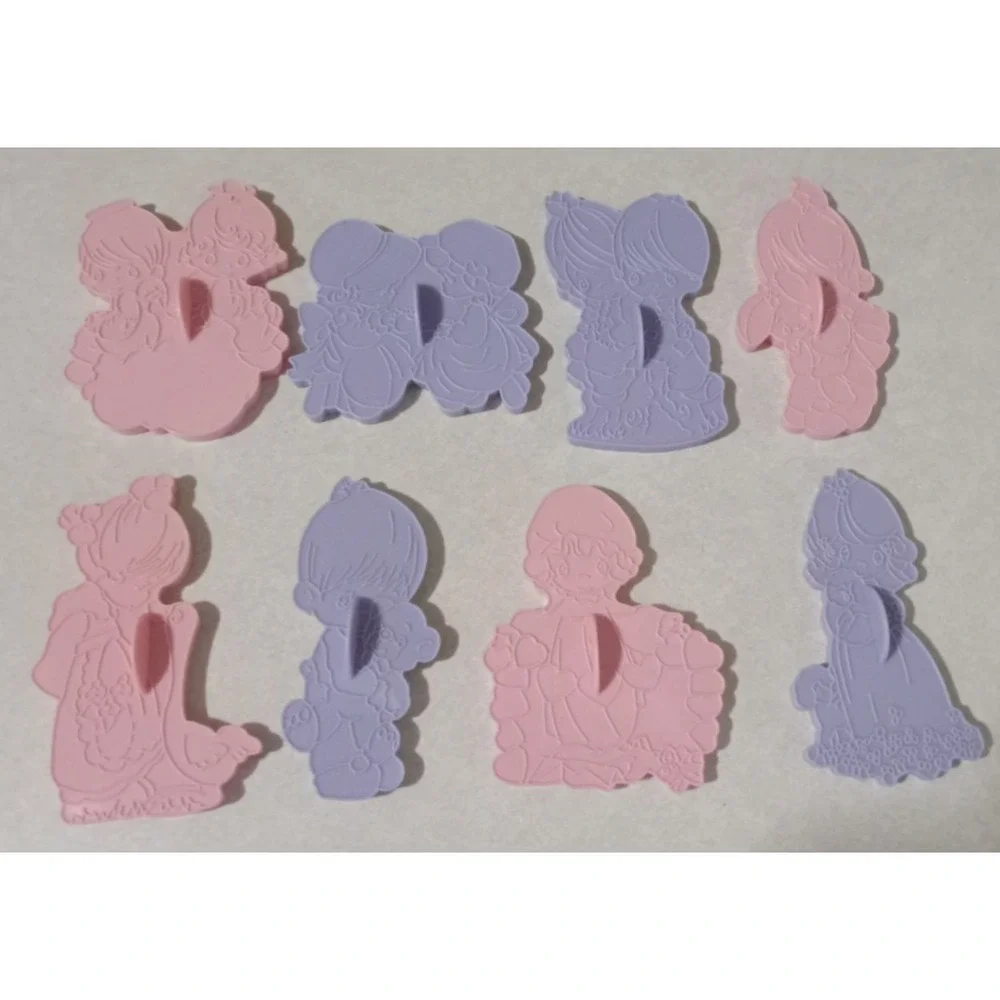 Vintage Lot of 8 Precious Moments Wilton plastic Cookie Cutters / 1993